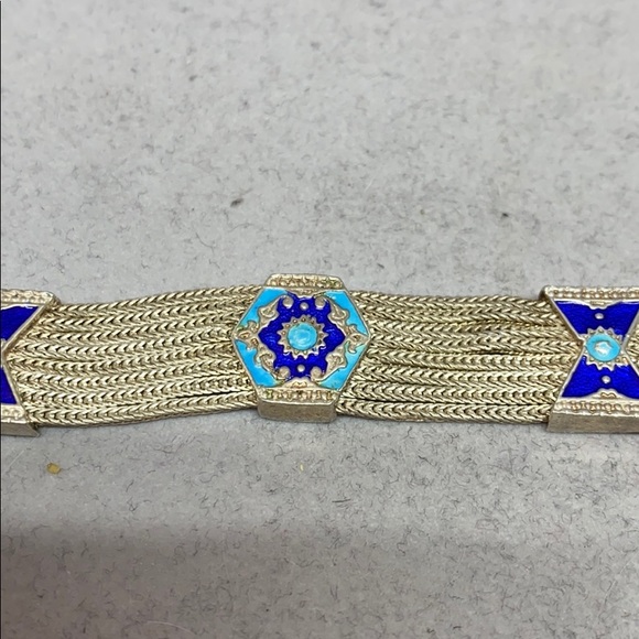 Jewelry - Stunning sterling silver and enamel bracelet